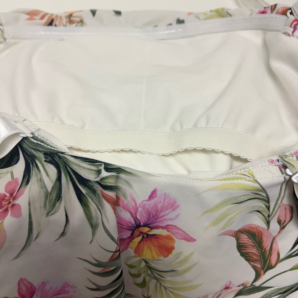 Kona Sol Floral One Piece Swimsuit - Pink and Green - Picture 6 of 7